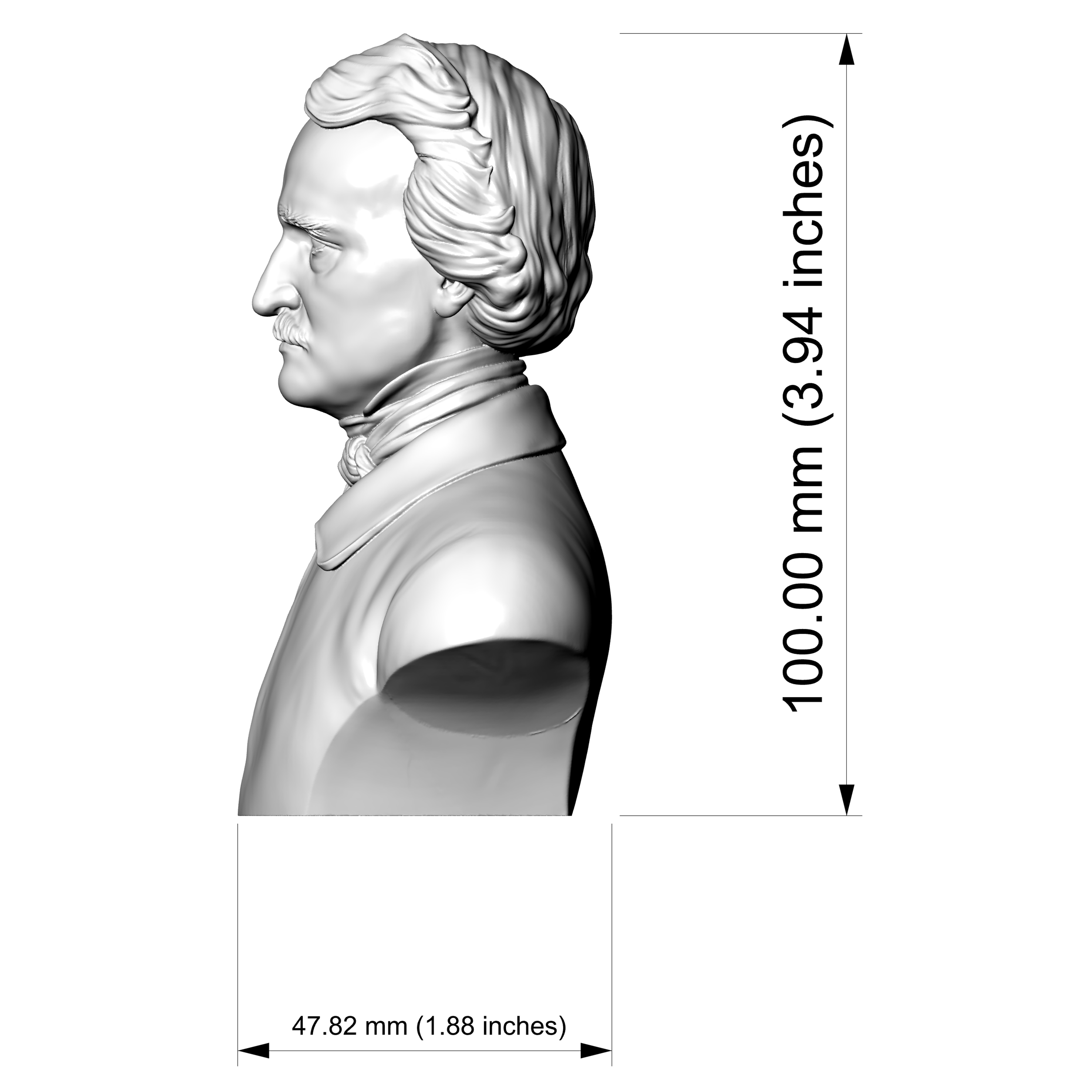 Edgar Allan Poe 3D Printable 3D Model