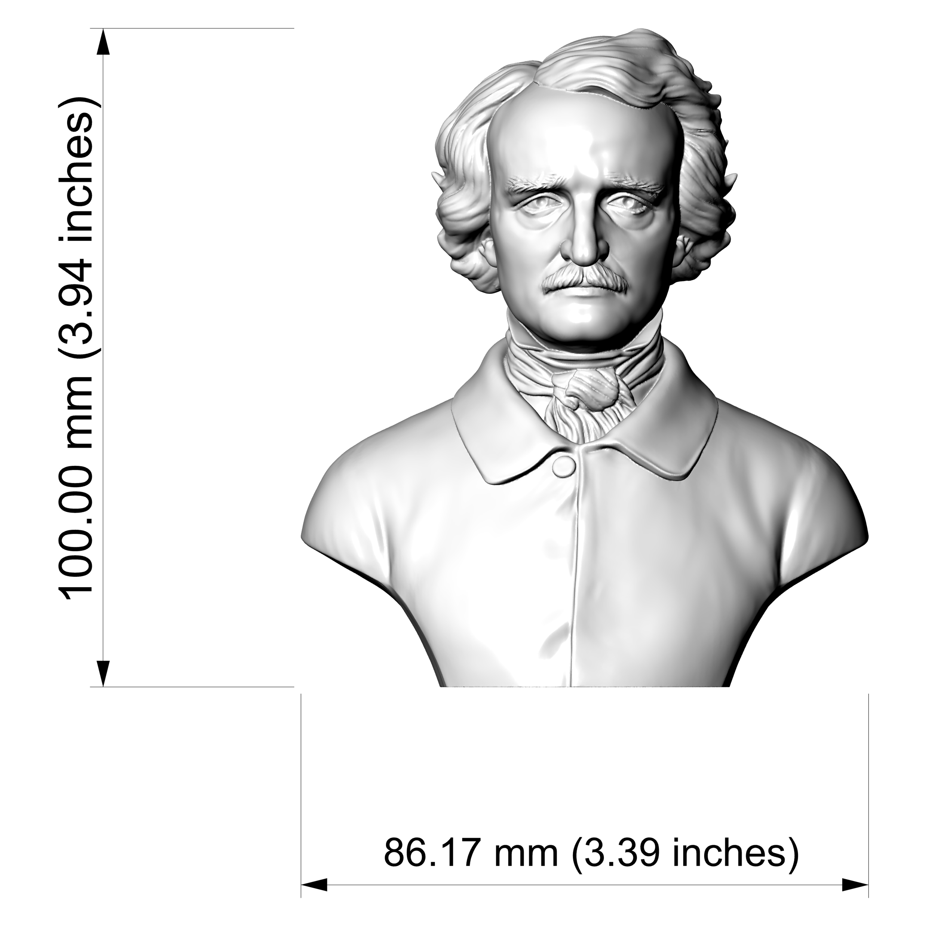 Edgar Allan Poe 3D Printable 3D Model