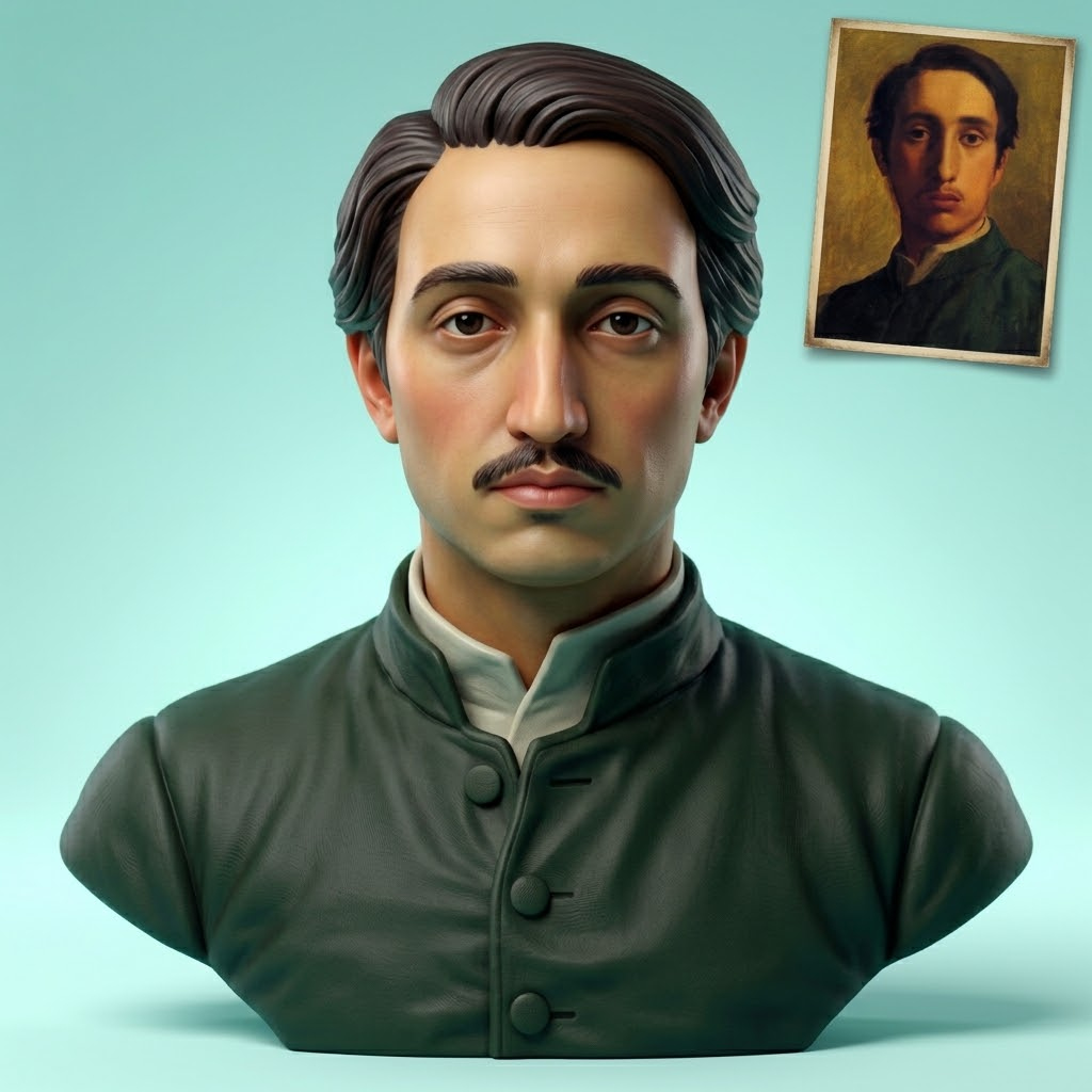 Edgar Degas 3D Printable Bust 3D Model