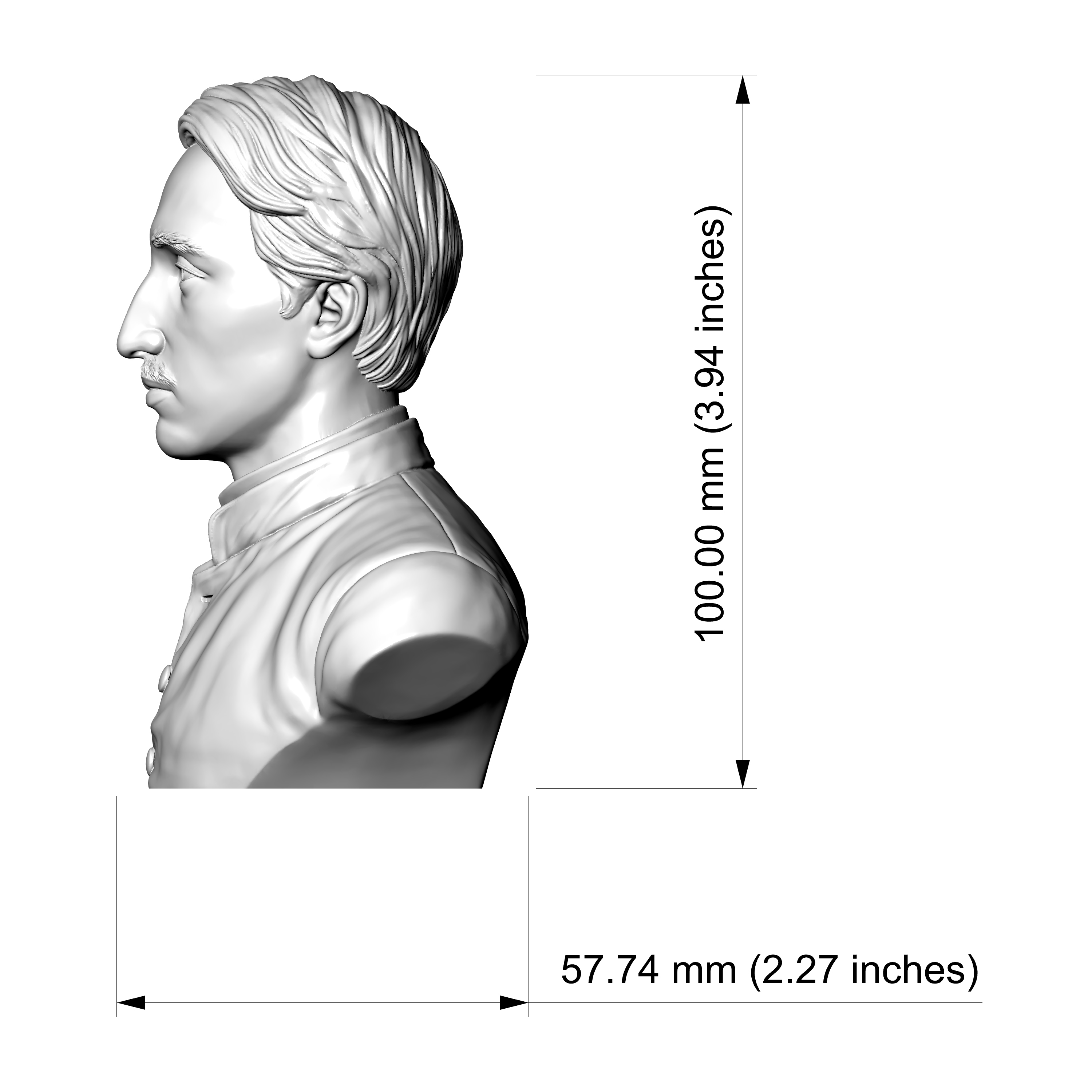 Edgar Degas 3D Printable Bust 3D Model