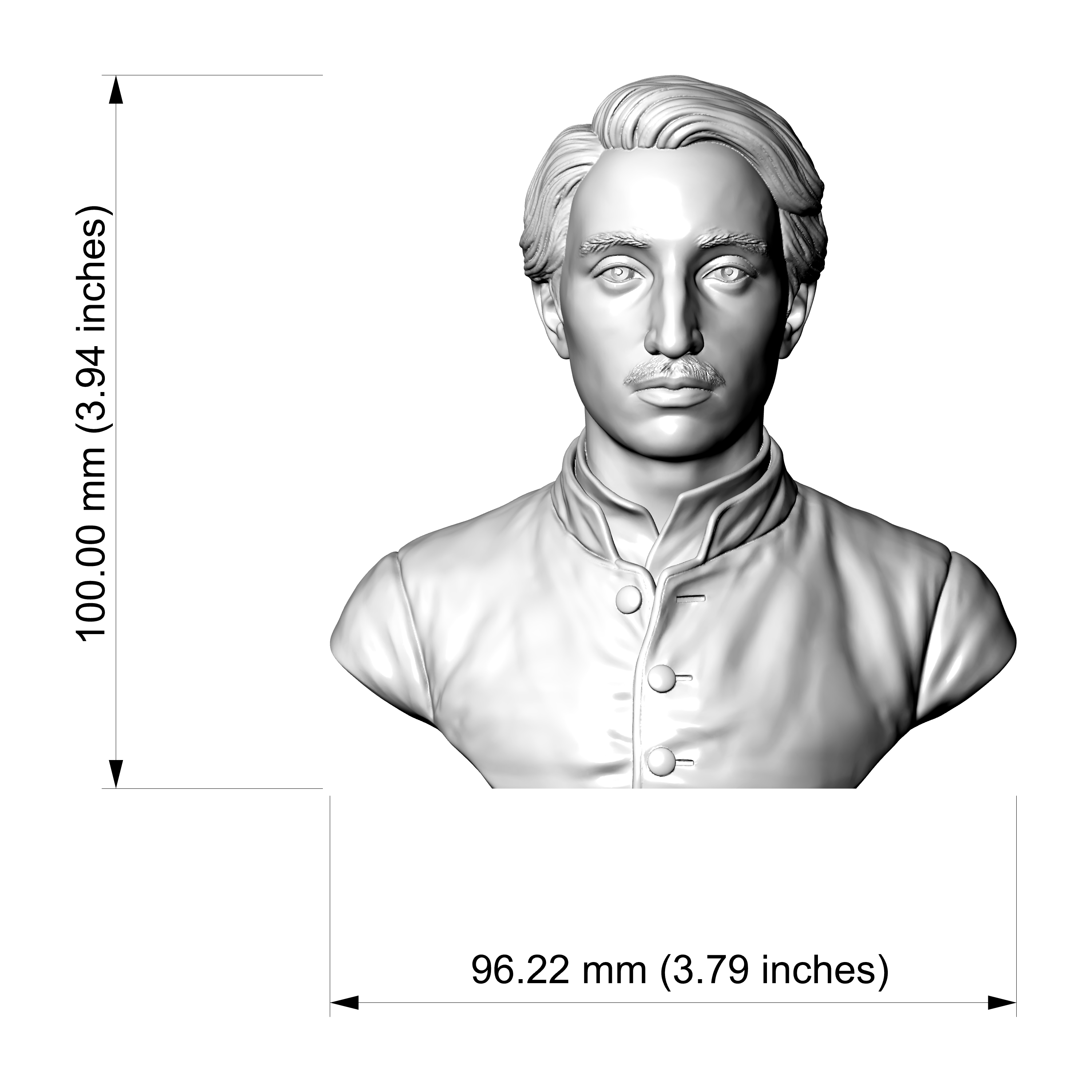 Edgar Degas 3D Printable Bust 3D Model
