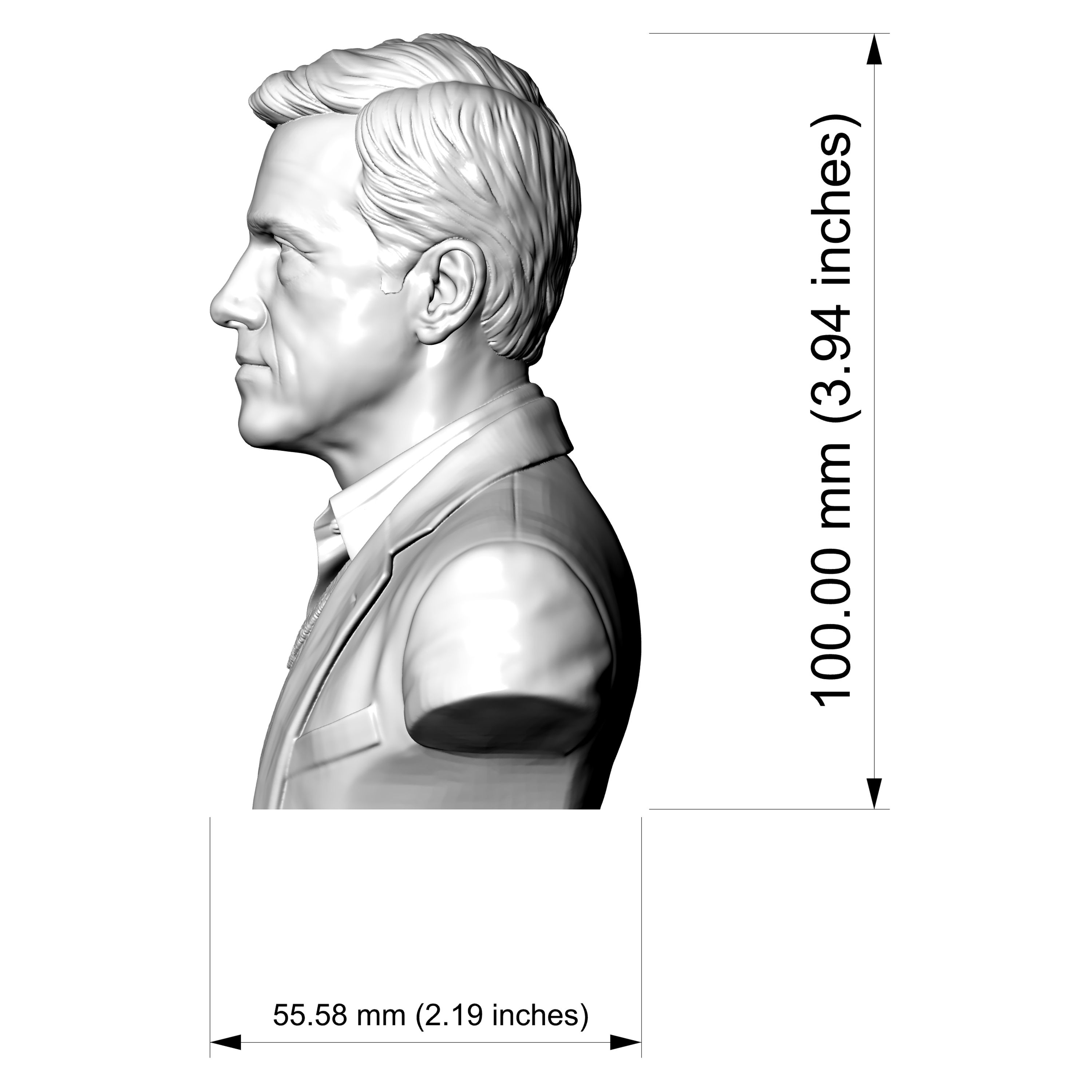 Christoph Waltz 3D Printable Bust 3D Model