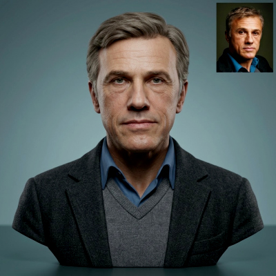 Christoph Waltz 3D Printable Bust