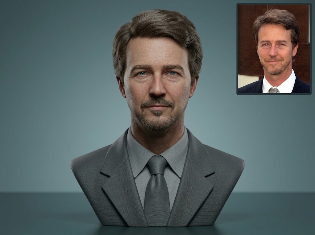 Edward Norton 3D Printable Bust 3D Model