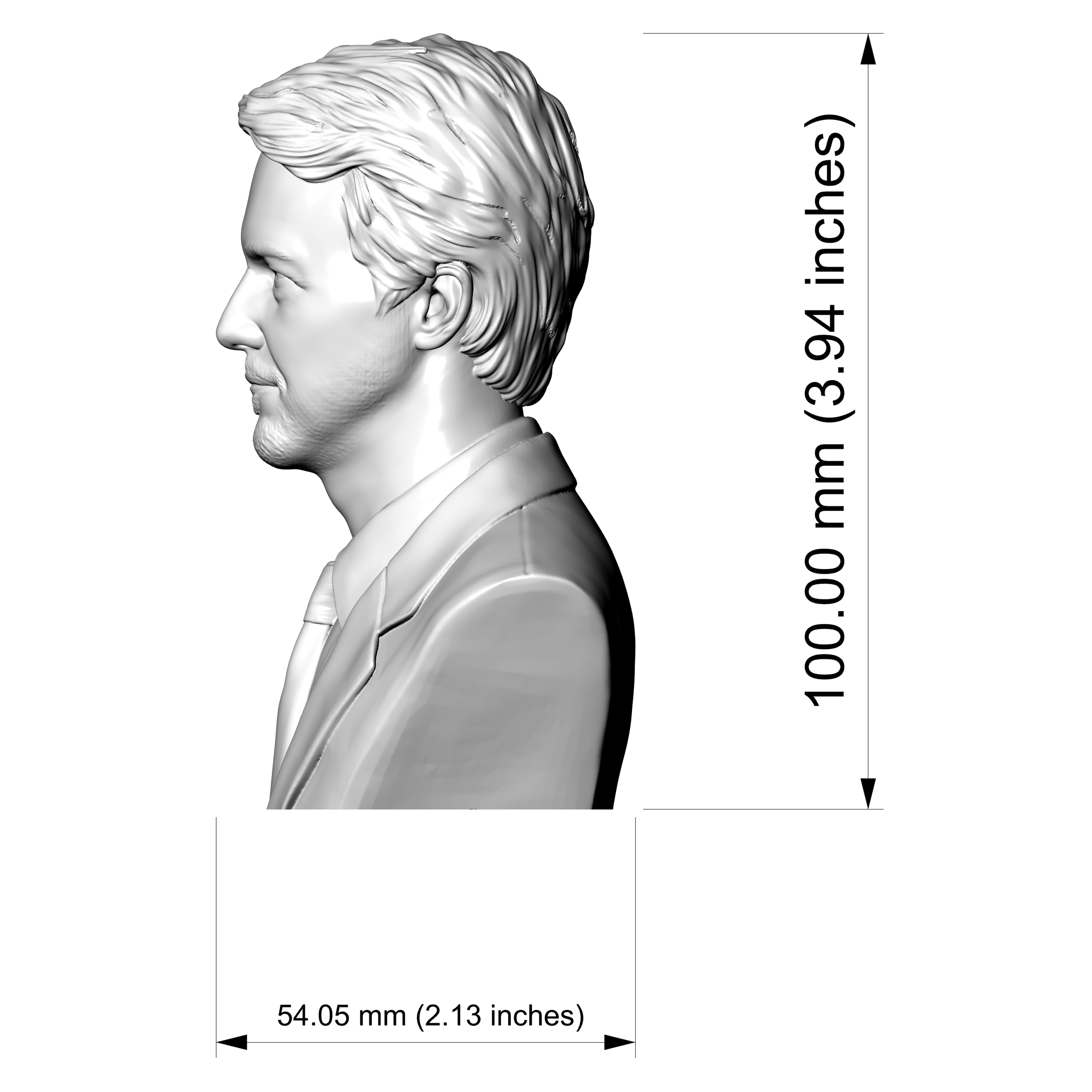 Edward Norton 3D Printable Bust 3D Model