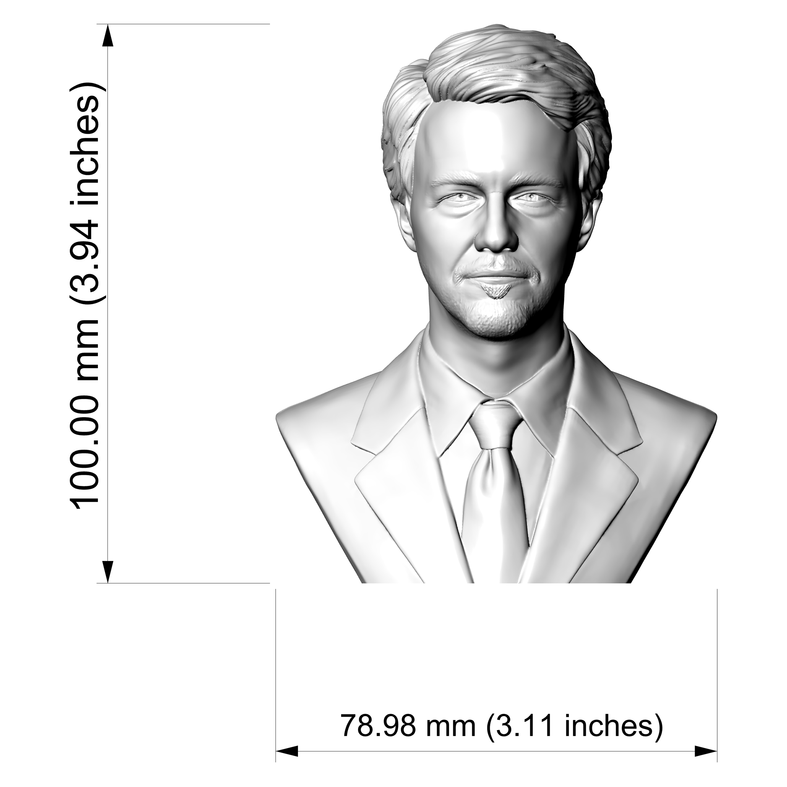 Edward Norton 3D Printable Bust 3D Model