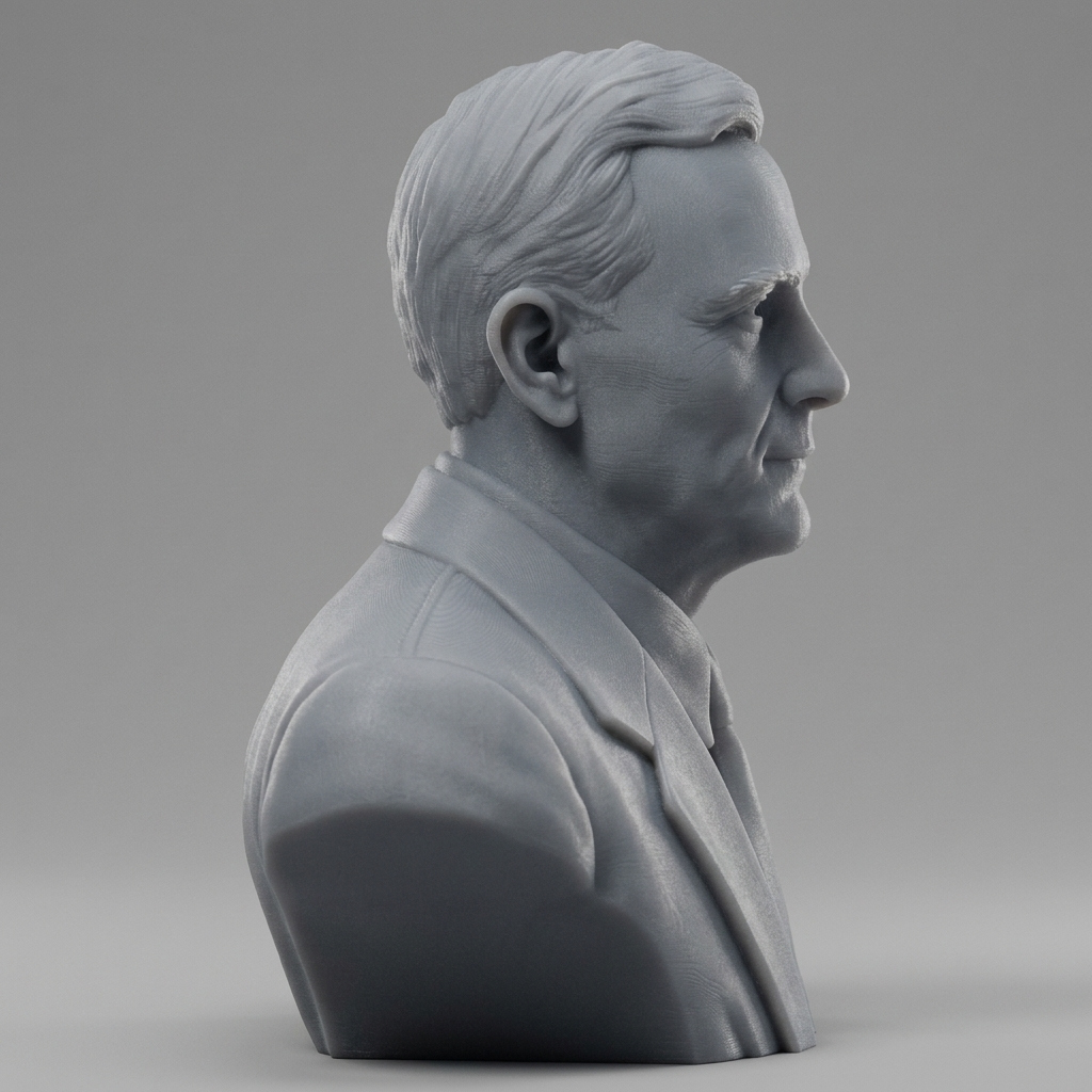 Edwin Hubble 3D Printable Bust 3D Model