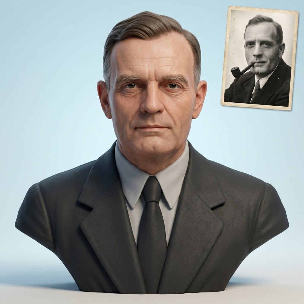 Edwin Hubble 3D Printable Bust 3D Model