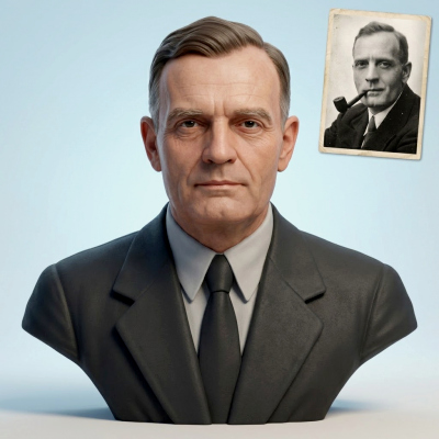 Edwin Hubble 3D Printable Bust