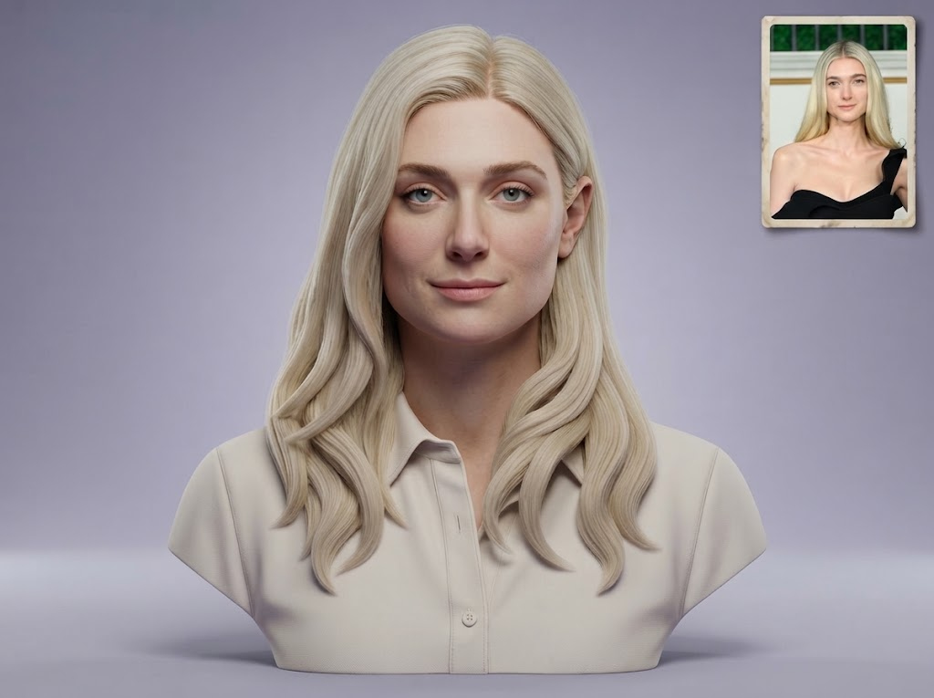 Elizabeth Debicki Actress Portrait Bust 3D Model