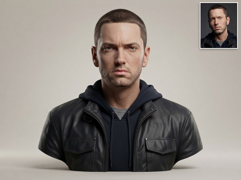 Eminem 3D Printable Bust 3D Model