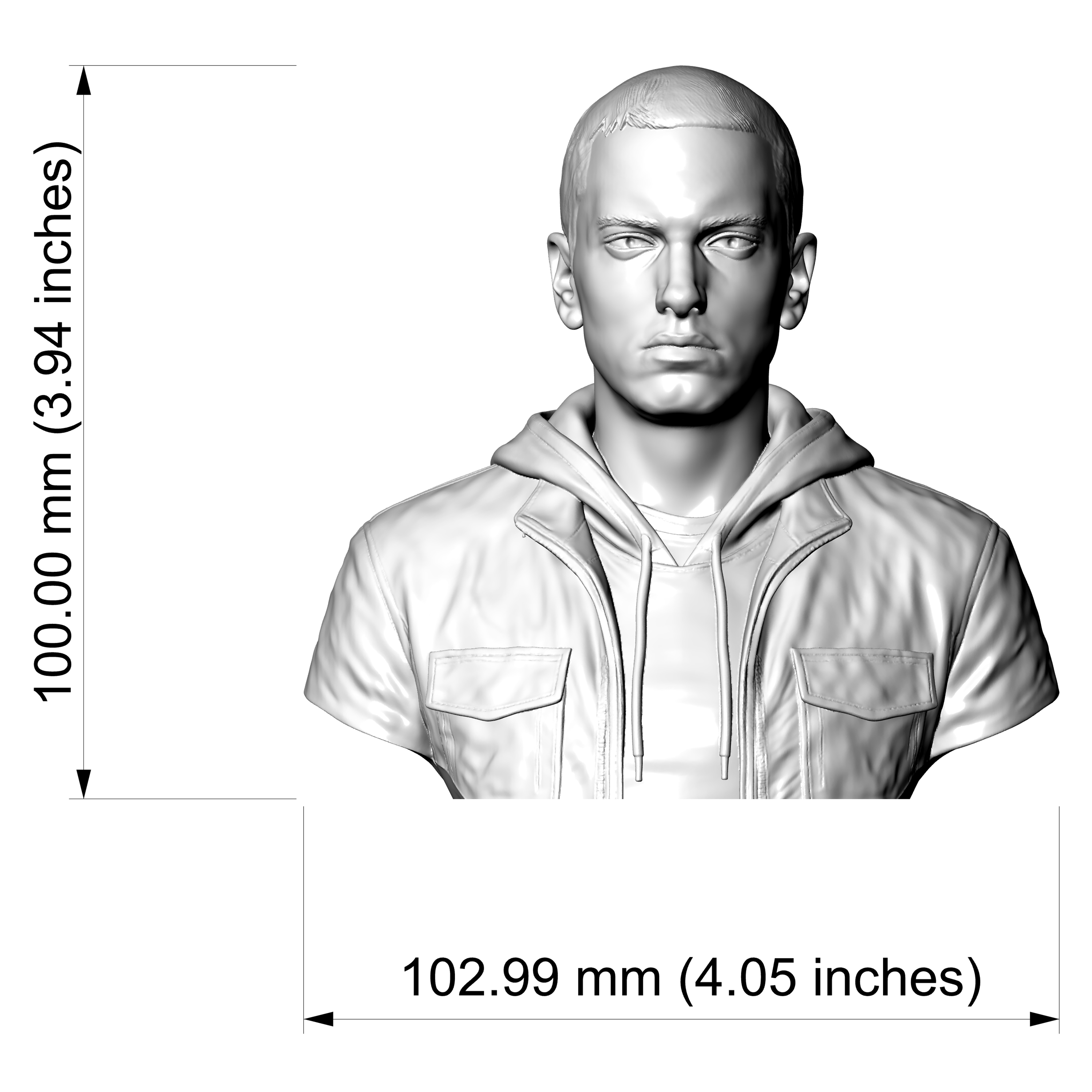 Eminem 3D Printable Bust 3D Model
