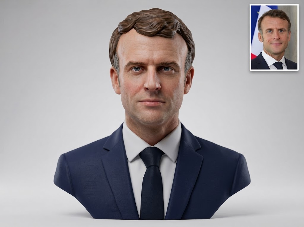 Emmanuel Macron Bust 3D Model