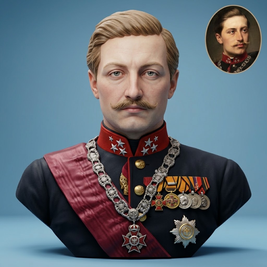 Emperor Wilhelm II of Germany 3D Printable Bust 3D Model