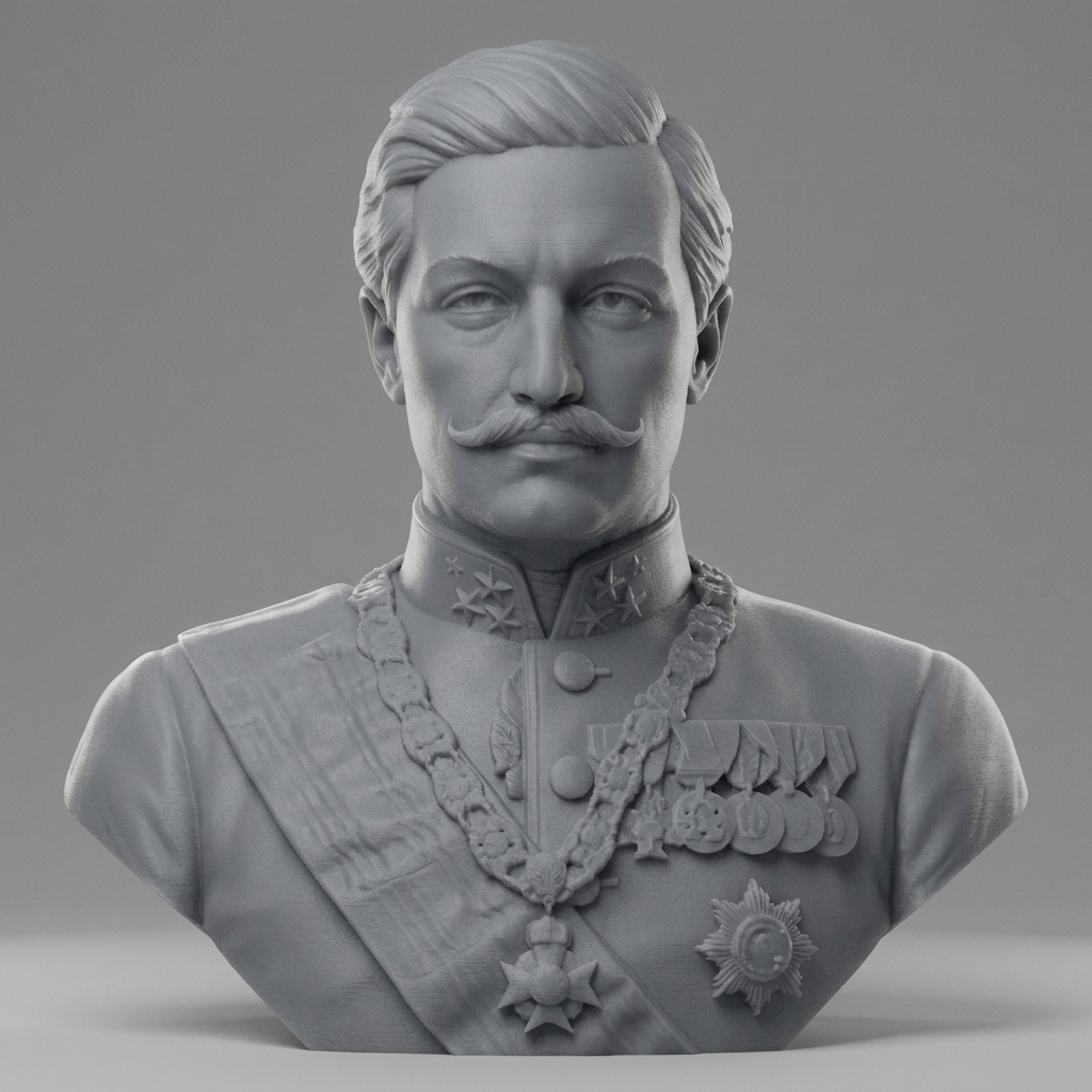 Emperor Wilhelm II of Germany 3D Printable Bust 3D Model