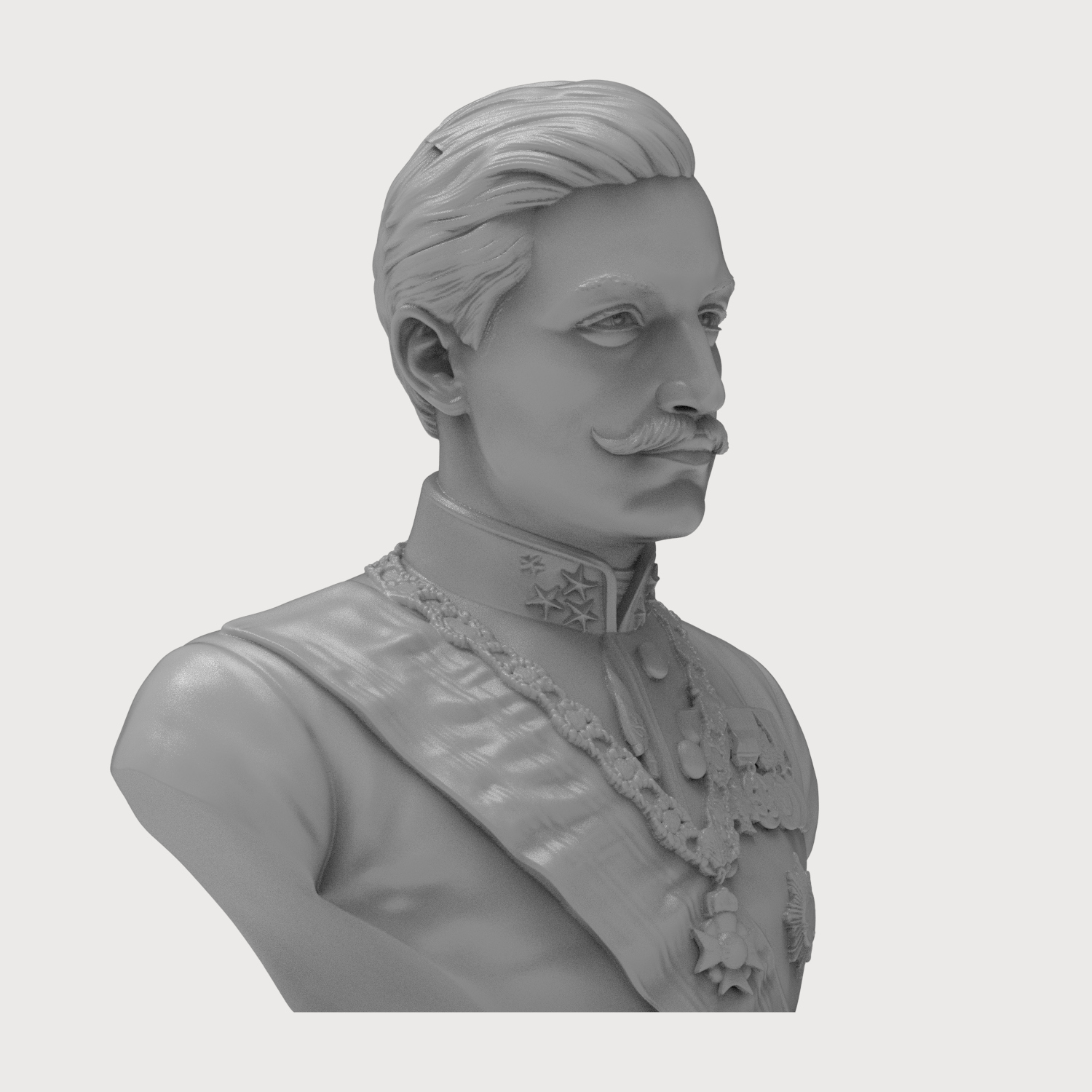 Emperor Wilhelm II of Germany 3D Printable Bust 3D Model
