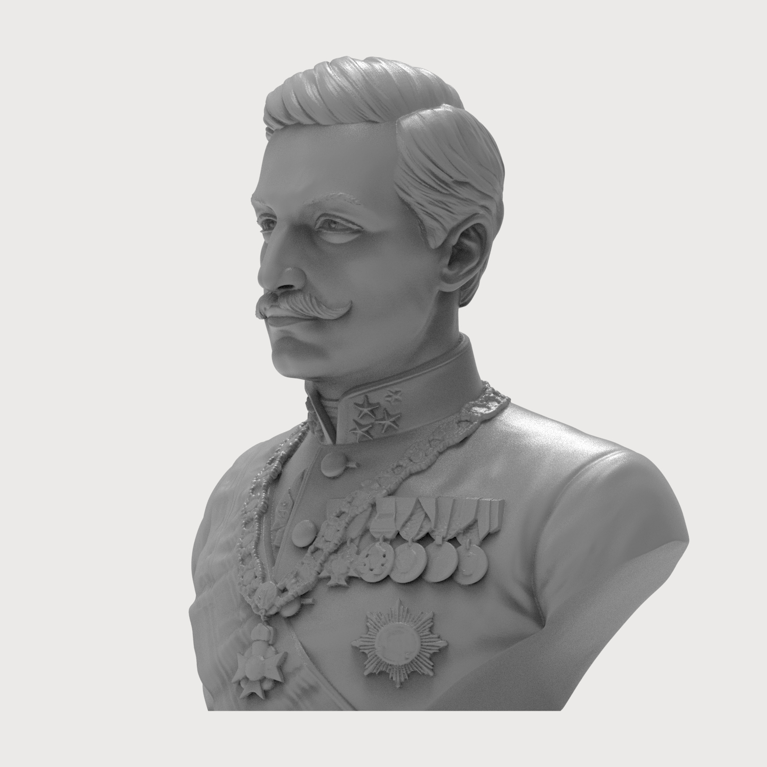Emperor Wilhelm II of Germany 3D Printable Bust 3D Model