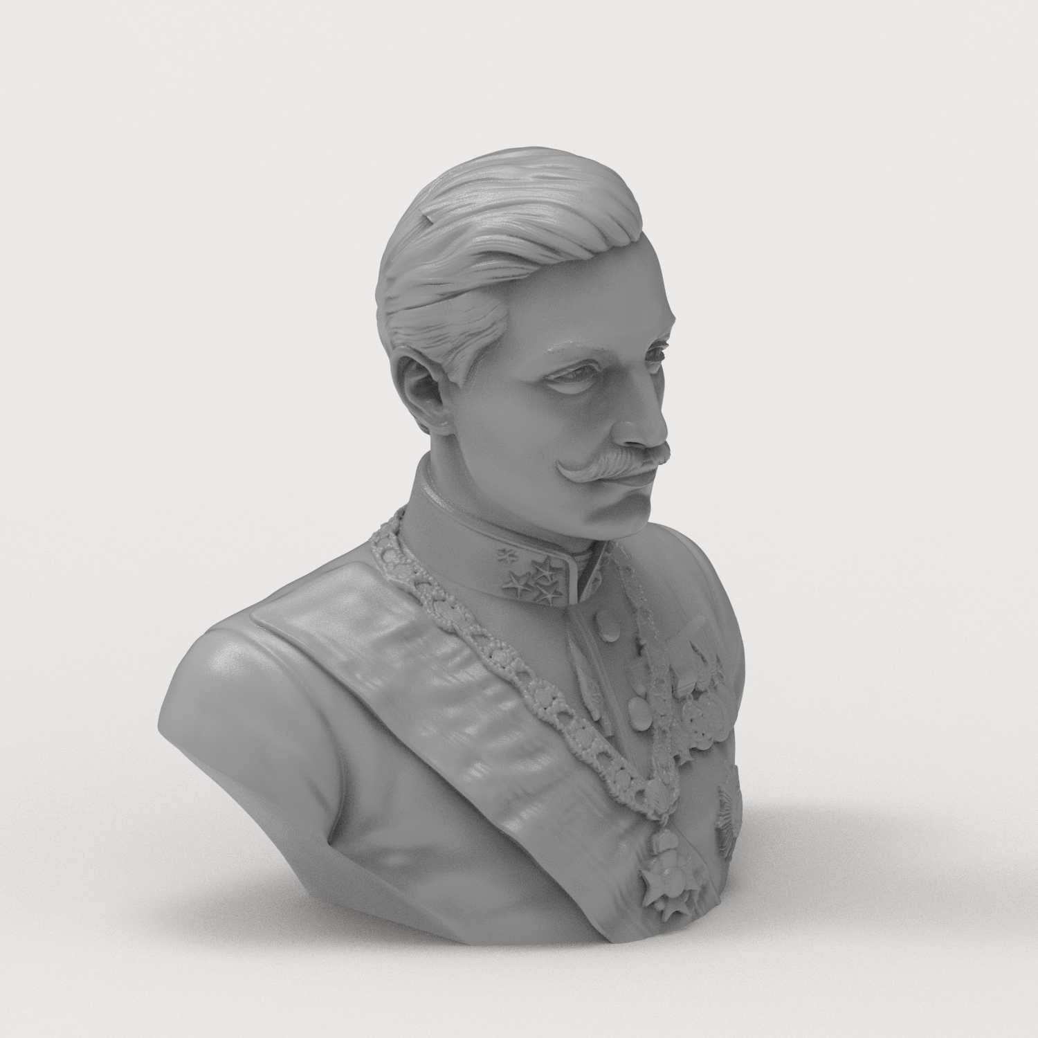 Emperor Wilhelm II of Germany 3D Printable Bust 3D Model