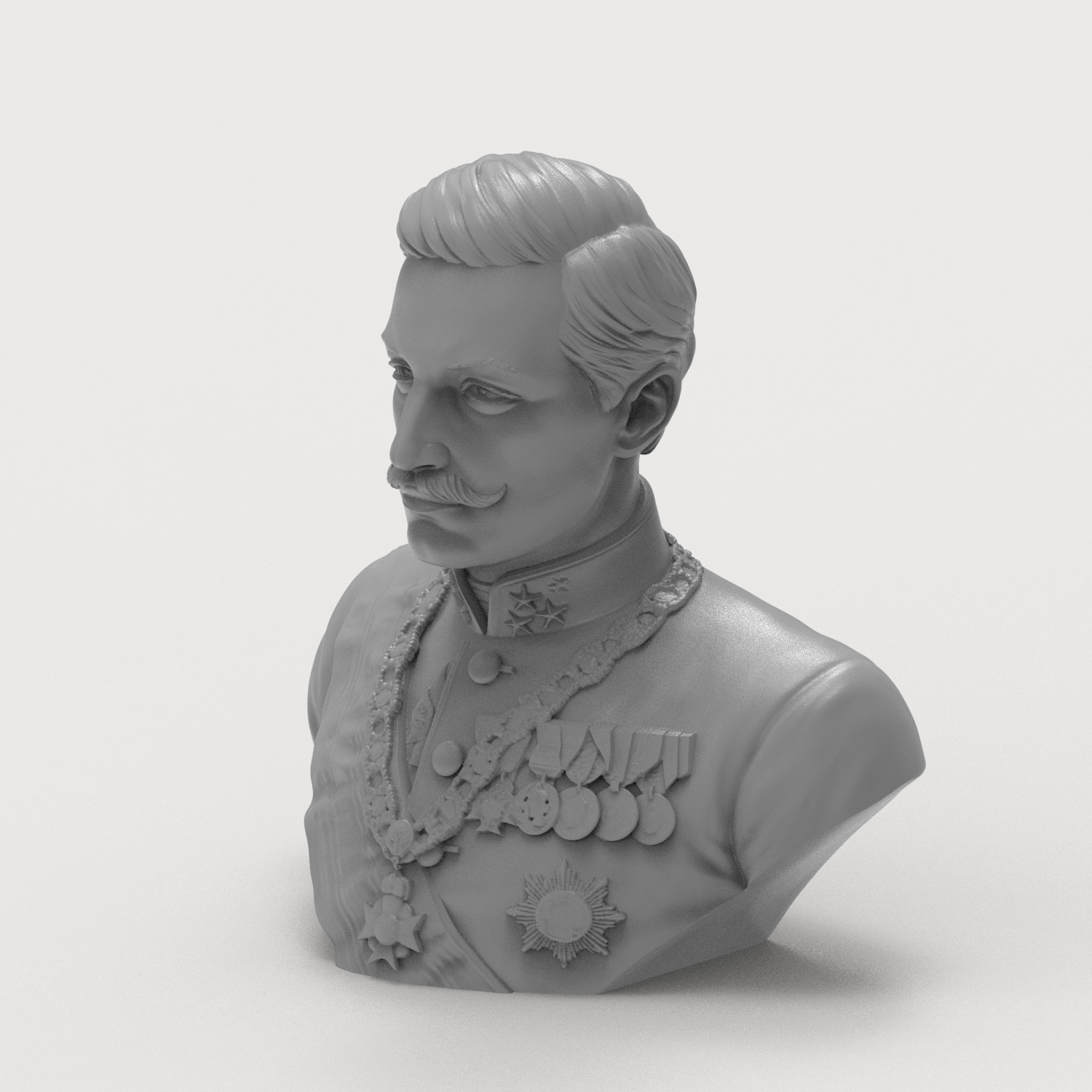 Emperor Wilhelm II of Germany 3D Printable Bust 3D Model