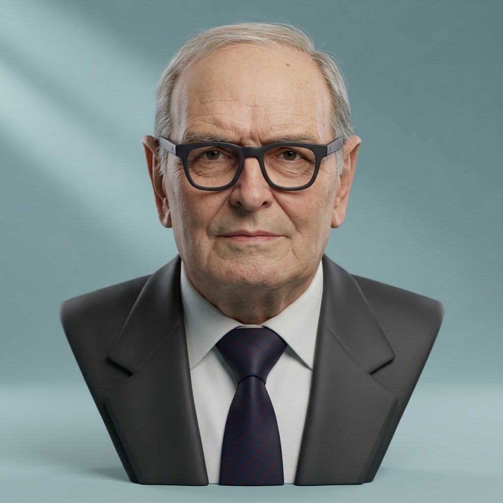 Ennio Morricone 3D Printable Bust 3D Model