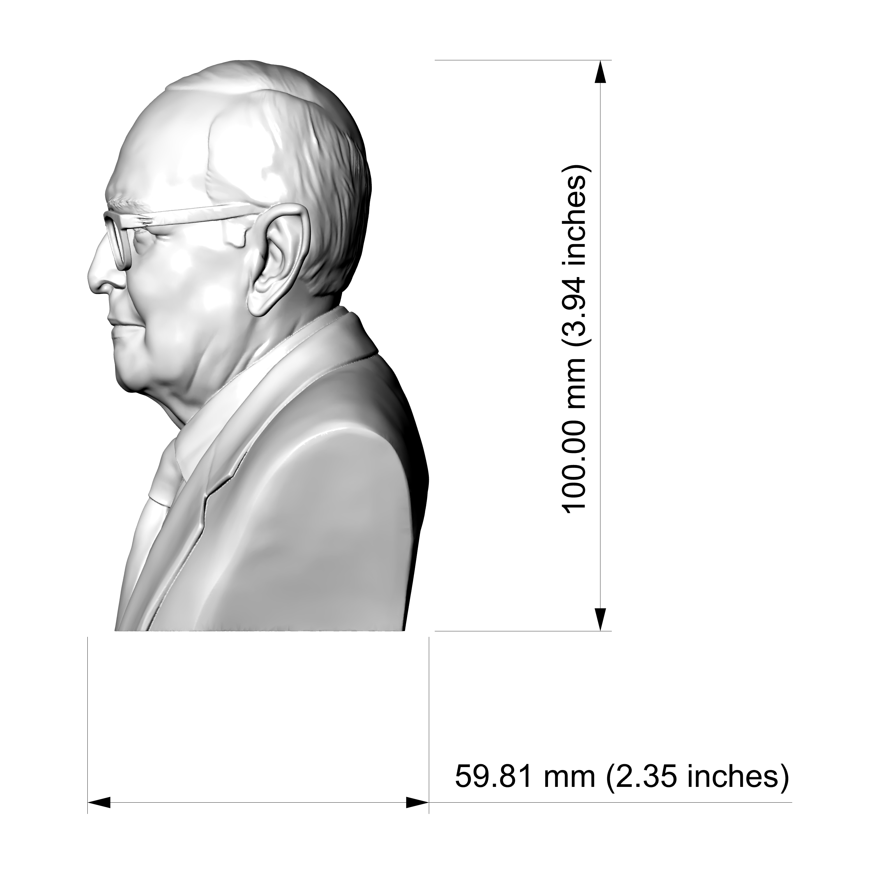 Ennio Morricone 3D Printable Bust 3D Model