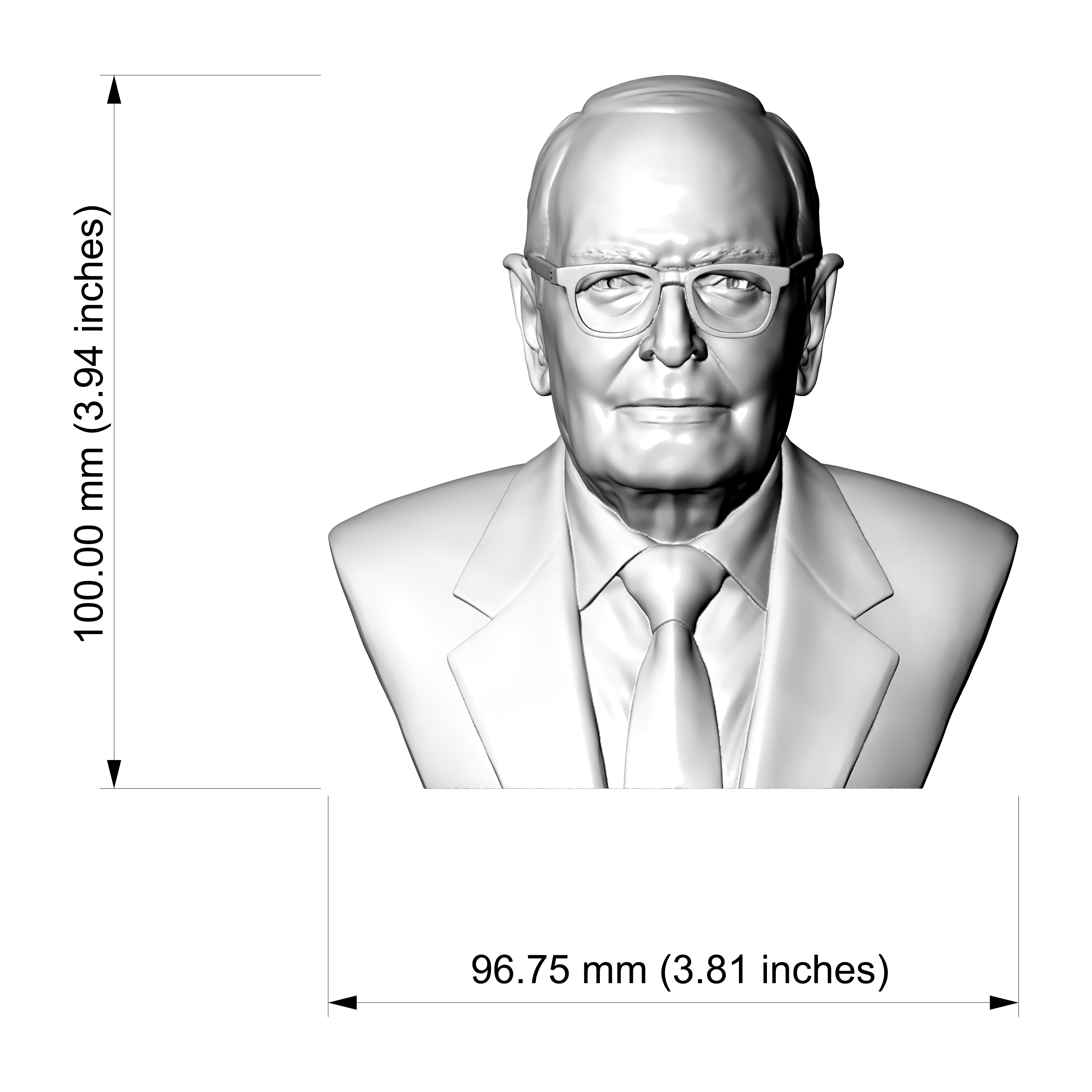 Ennio Morricone 3D Printable Bust 3D Model