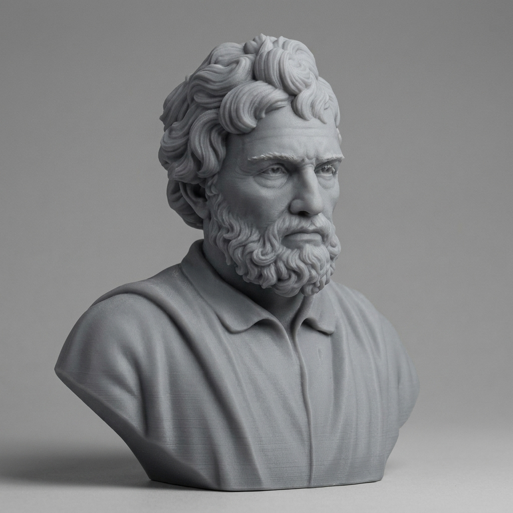 Epictetus Stoic Philosopher Bust 3D Model