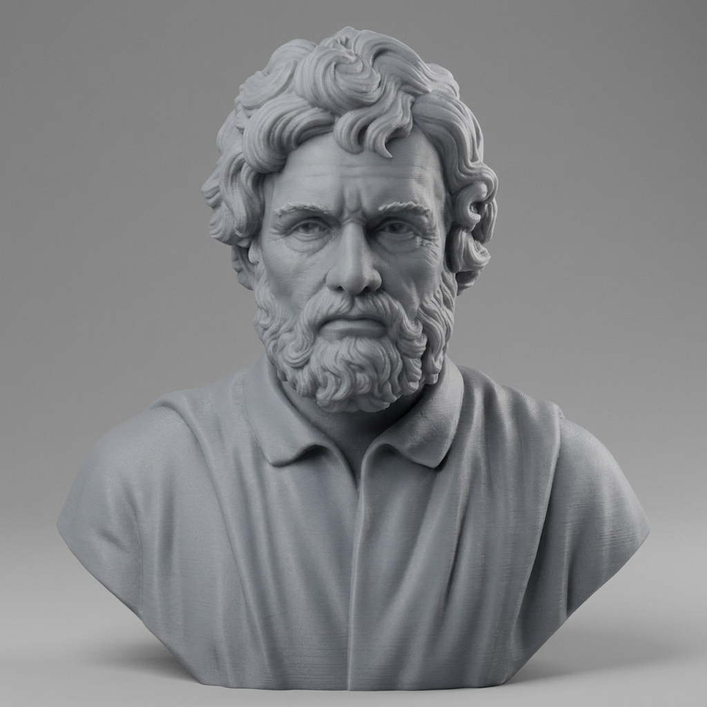 Epictetus Stoic Philosopher Bust 3D Model