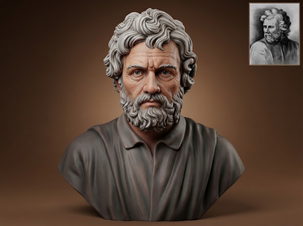 Epictetus Stoic Philosopher Bust 3D Model