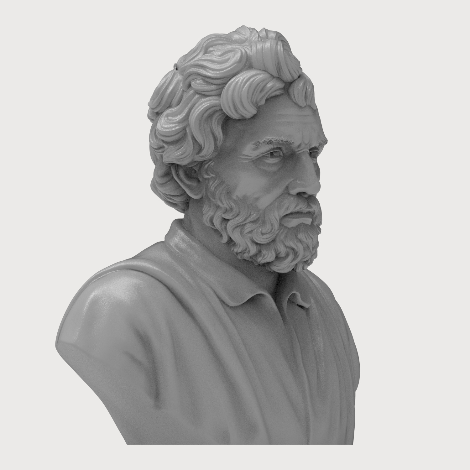 Epictetus Stoic Philosopher Bust 3D Model