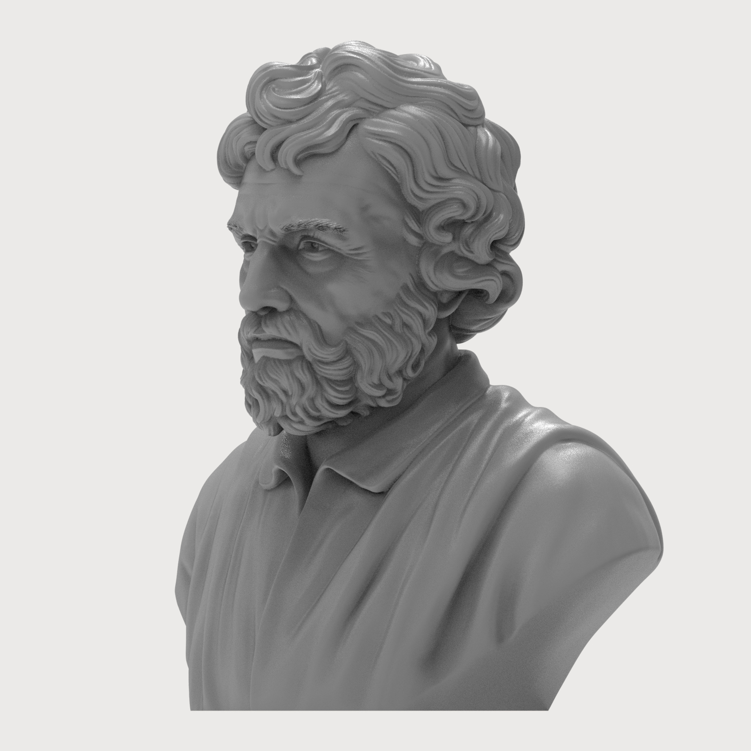 Epictetus Stoic Philosopher Bust 3D Model