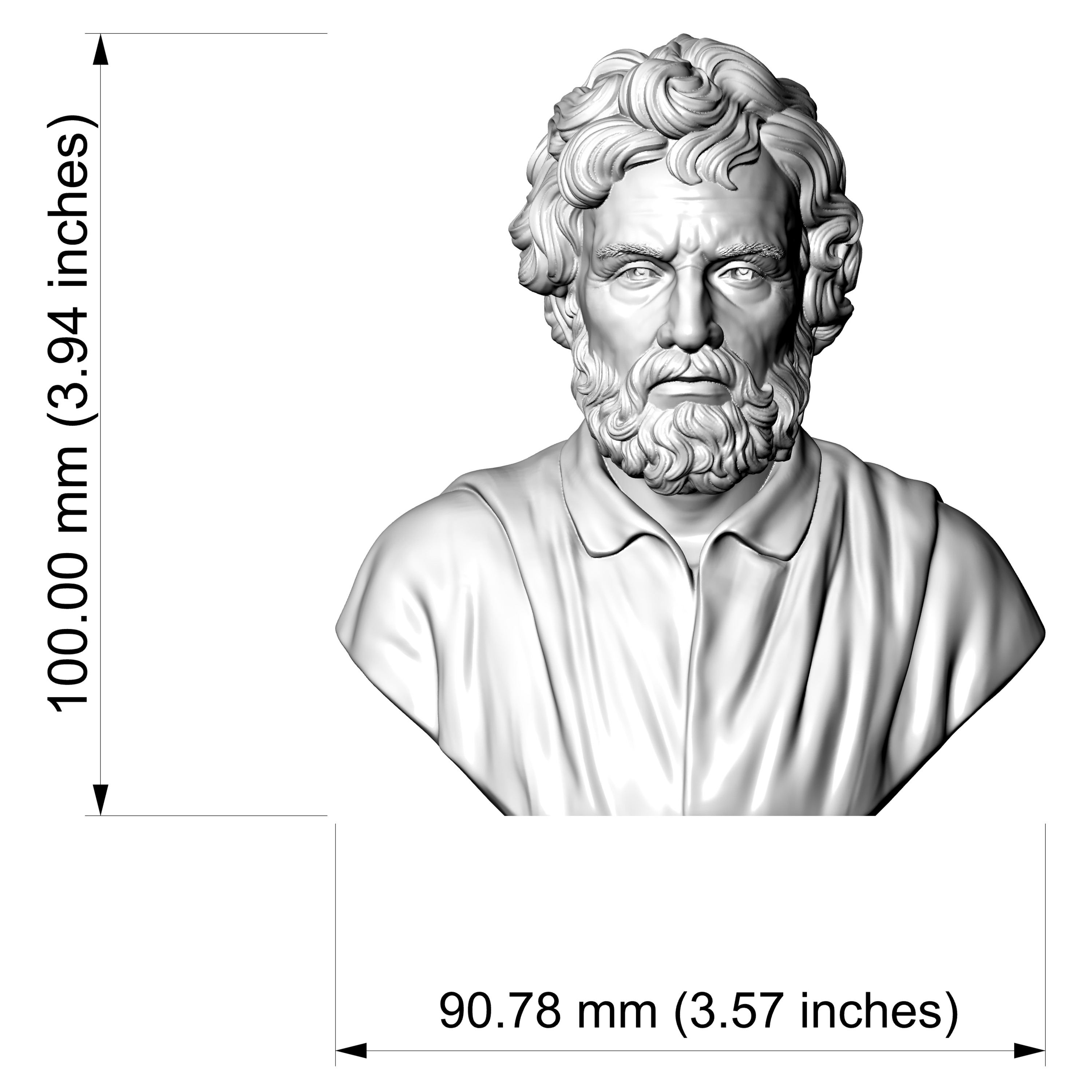 Epictetus Stoic Philosopher Bust 3D Model