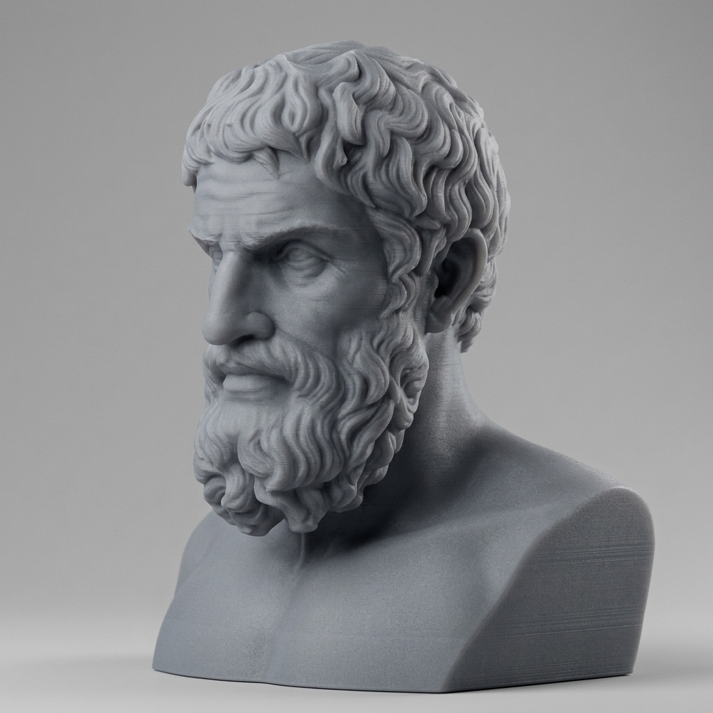 Epicurus Hellenistic Philosopher Bust 3D Model