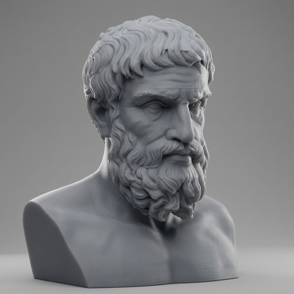 Epicurus Hellenistic Philosopher Bust 3D Model