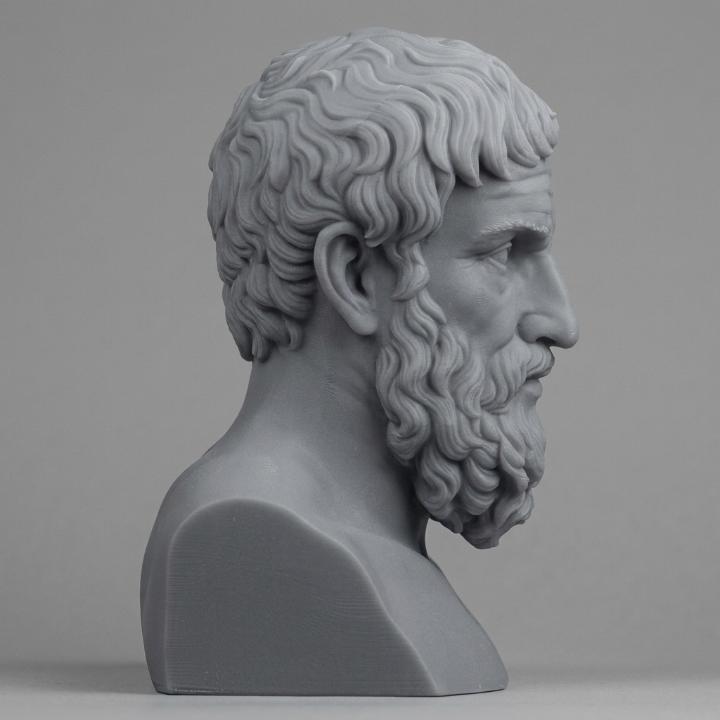 Epicurus Hellenistic Philosopher Bust 3D Model