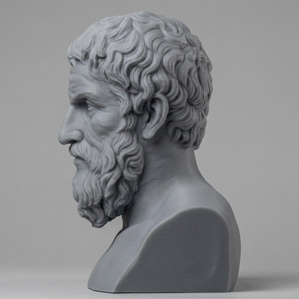 Epicurus Hellenistic Philosopher Bust 3D Model