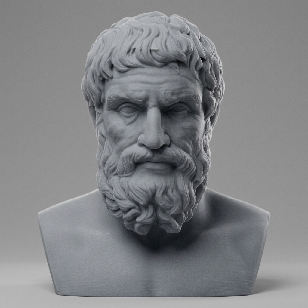 Epicurus Hellenistic Philosopher Bust 3D Model