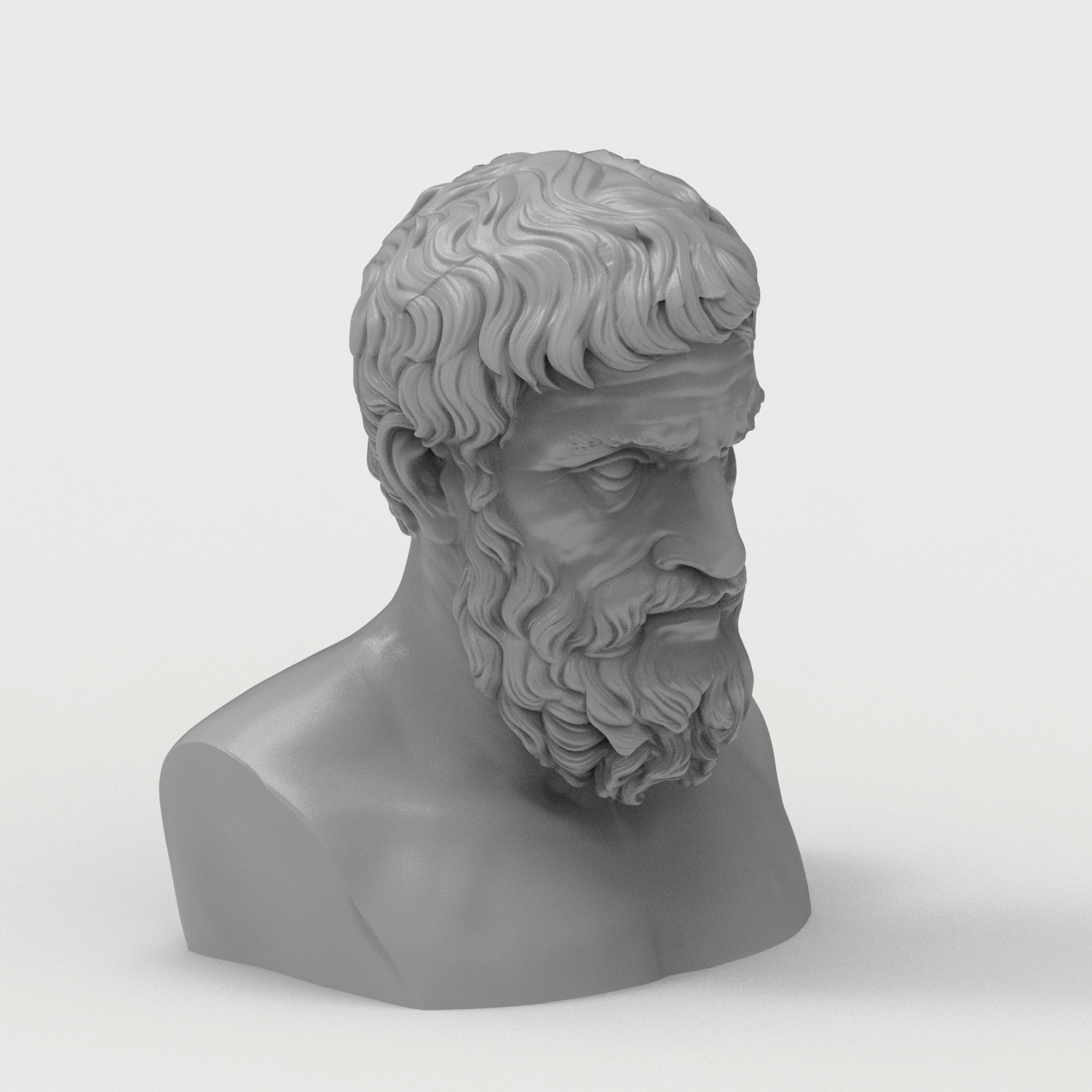 Epicurus Hellenistic Philosopher Bust 3D Model