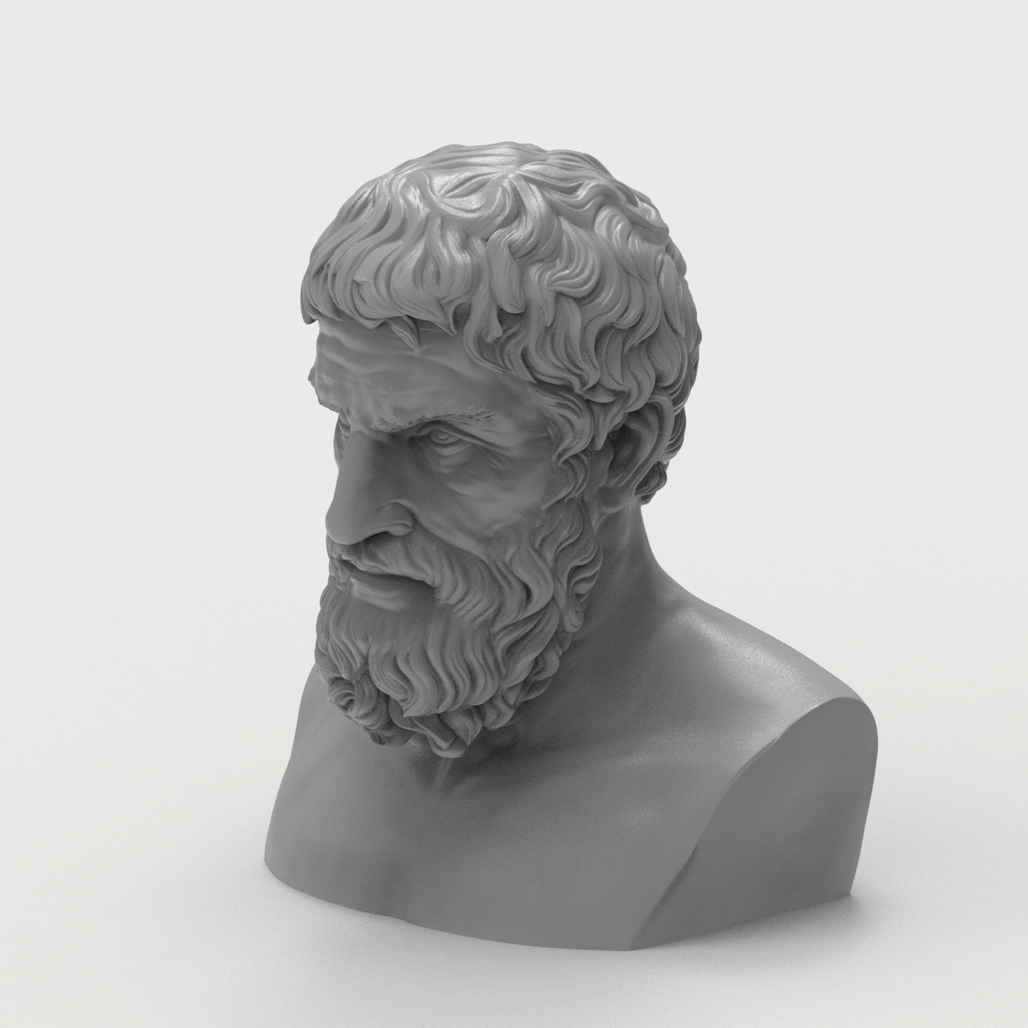 Epicurus Hellenistic Philosopher Bust 3D Model