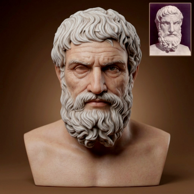 Epicurus Hellenistic Philosopher Bust