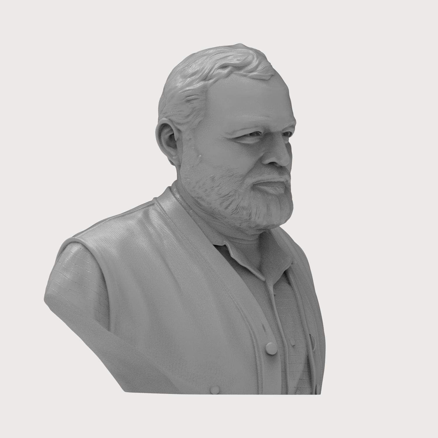 Ernest Hemingway 3D Printable Bust 3D Model