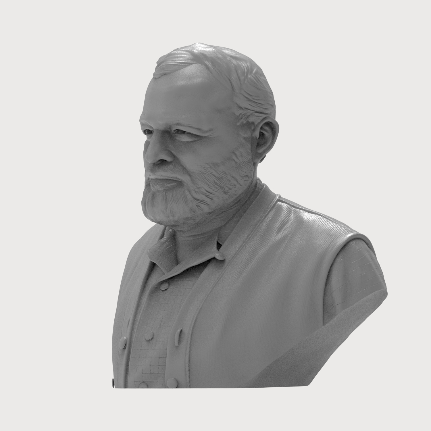 Ernest Hemingway 3D Printable Bust 3D Model