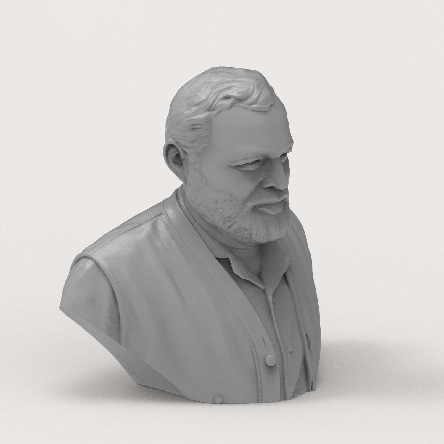 Ernest Hemingway 3D Printable Bust 3D Model