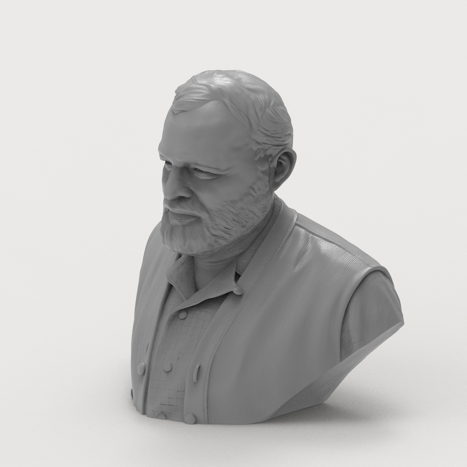 Ernest Hemingway 3D Printable Bust 3D Model