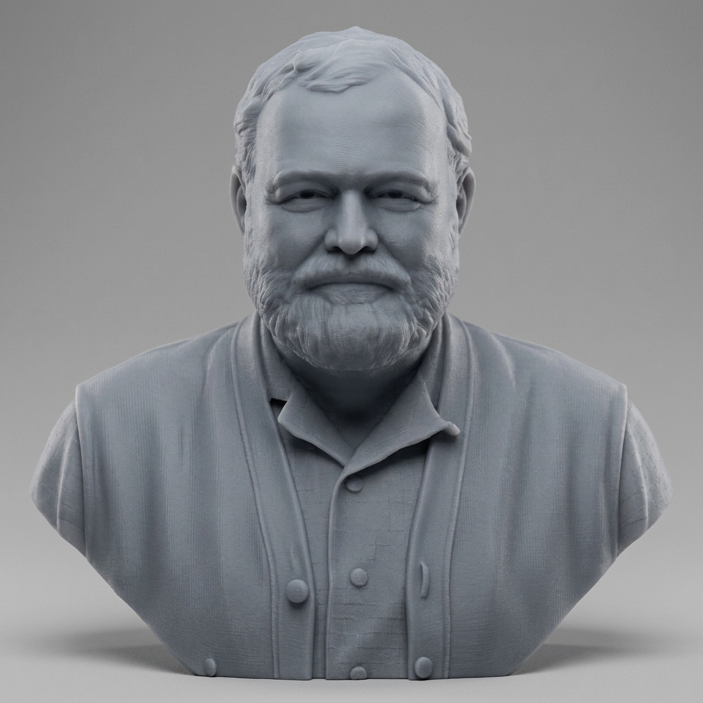 Ernest Hemingway 3D Printable Bust 3D Model