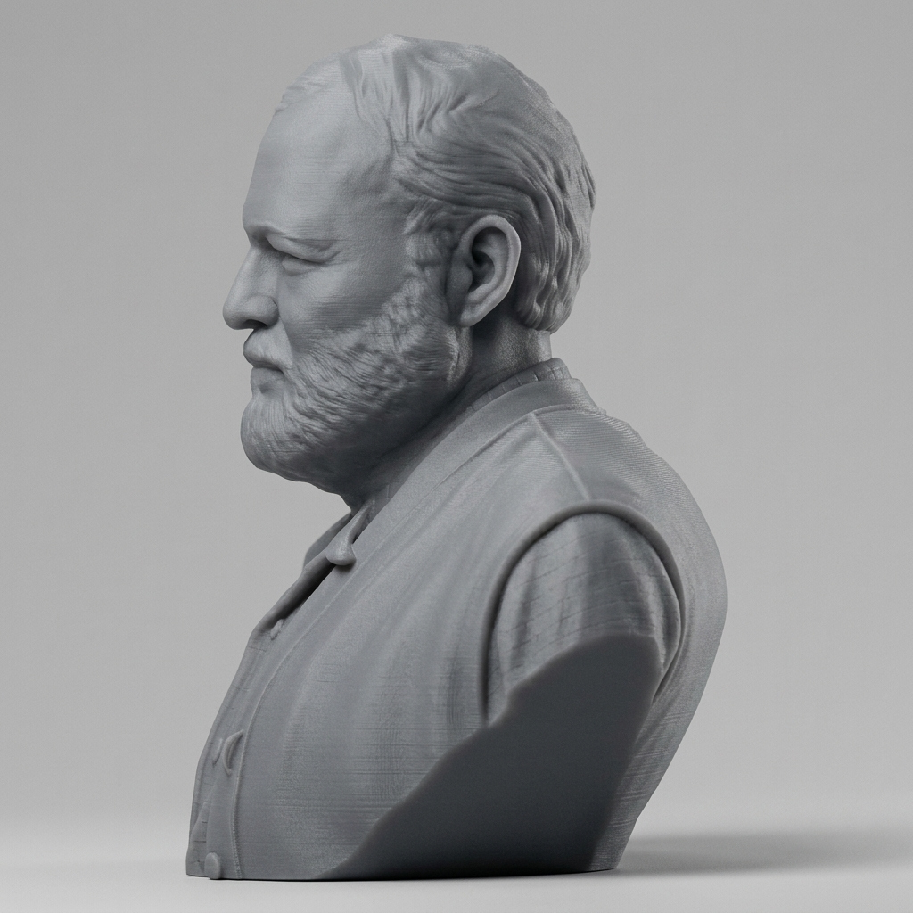 Ernest Hemingway 3D Printable Bust 3D Model