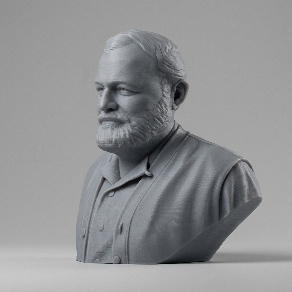Ernest Hemingway 3D Printable Bust 3D Model
