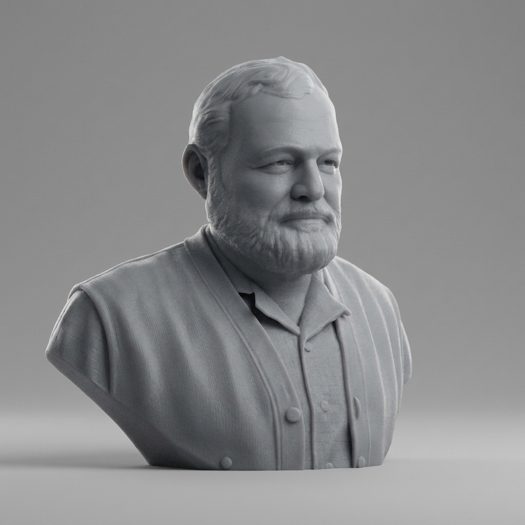 Ernest Hemingway 3D Printable Bust 3D Model