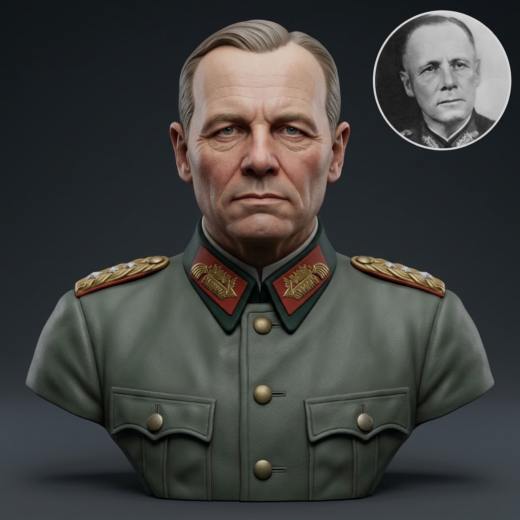 Erwin Rommel 3D Printable Bust 3D Model