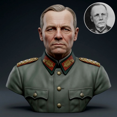Erwin Rommel 3D Printable Bust